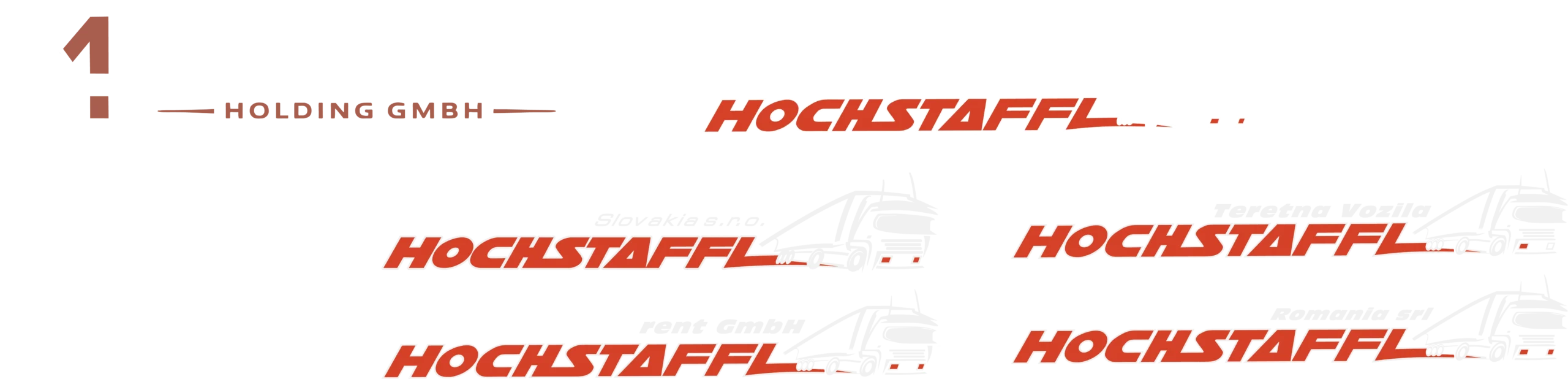 Unternehmensstruktur der Hochstaffl Holding mit Fahrzeugunternehmen und Tochtergesellschaften.